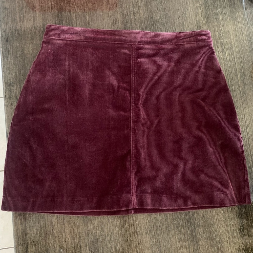 Forever 21 Corduroy Maroon Mini Skirt